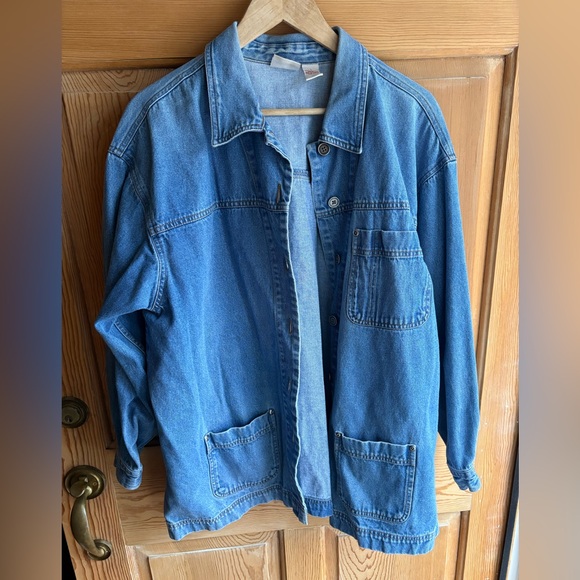 Vintage Denim Chore Jacket | Lightweight Spring Utility Layer | Size Large - Picture 5 of 8